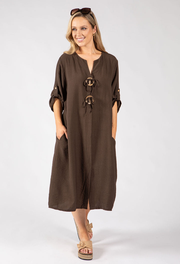 Linen Look Relaxed Dress