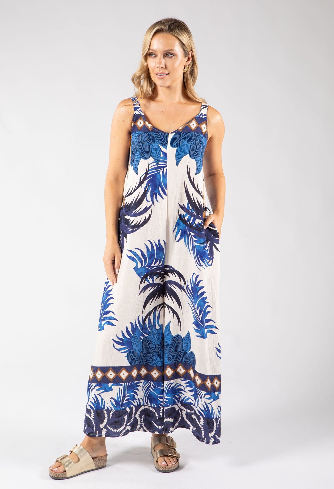 Palm Print Jumpsuit