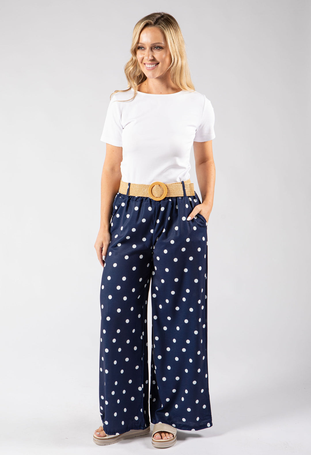 Belted Polka Dot Trousers