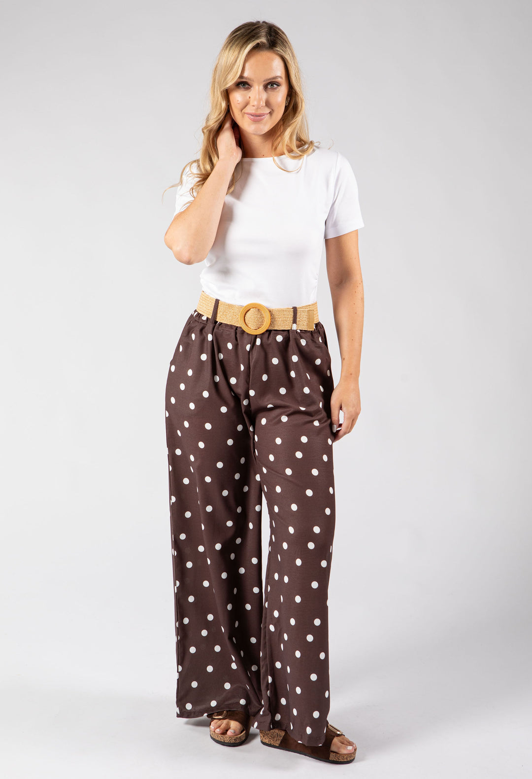 Belted Polka Dot Trousers
