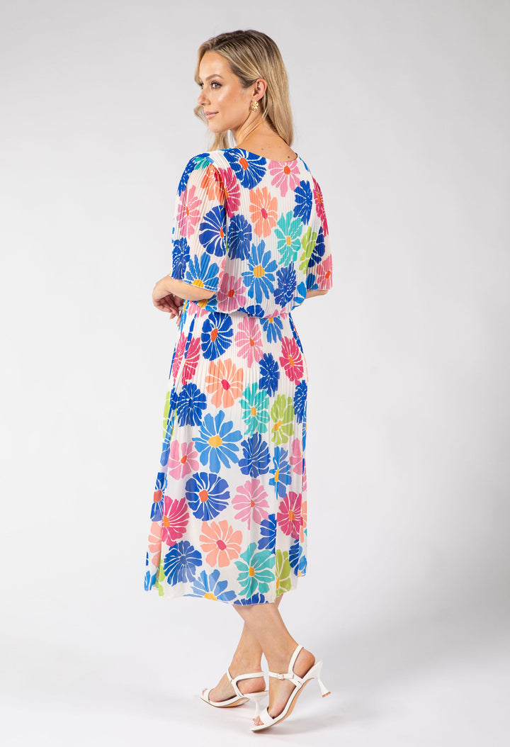 Daisy Plisse Pleated Pop Over Dress