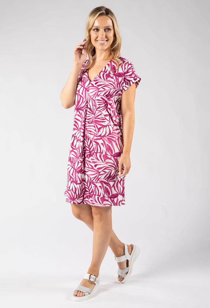 Isa Silk Touch Palm Print Dress