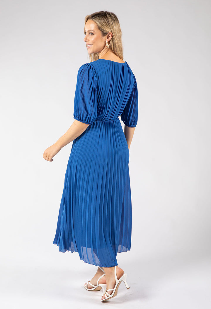 Front Knot Plisse Pleated Dress