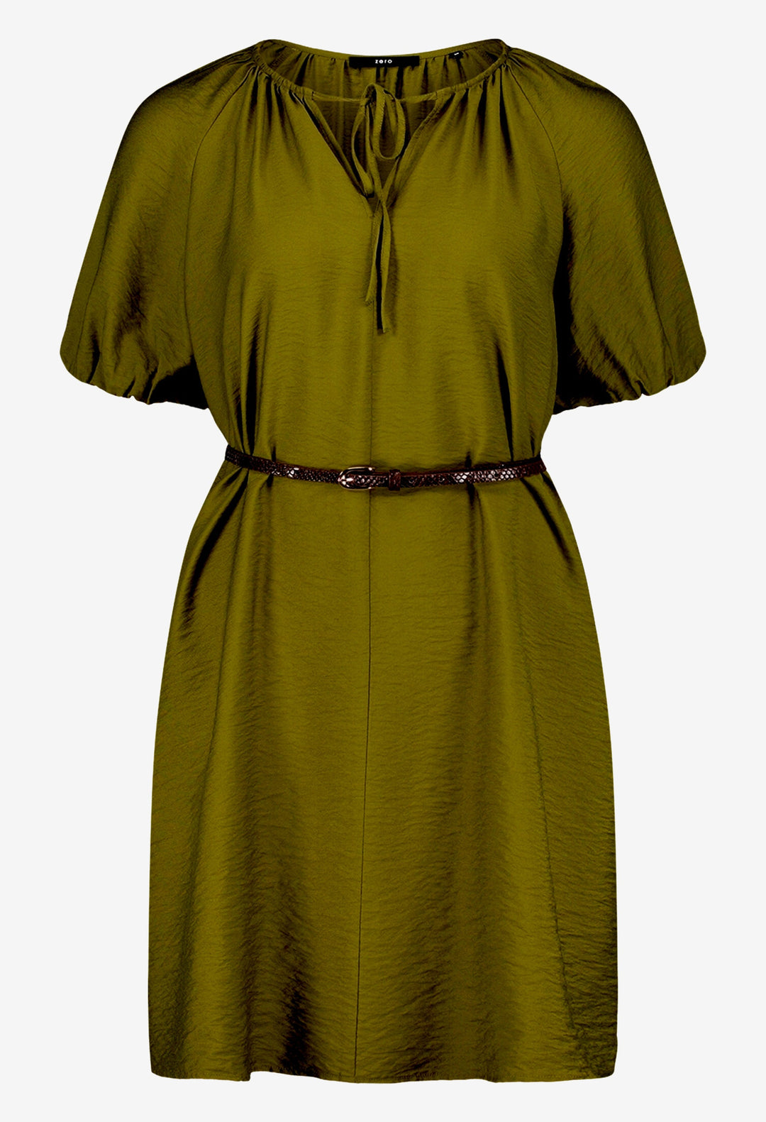 Belted Puff Sleeve Dress