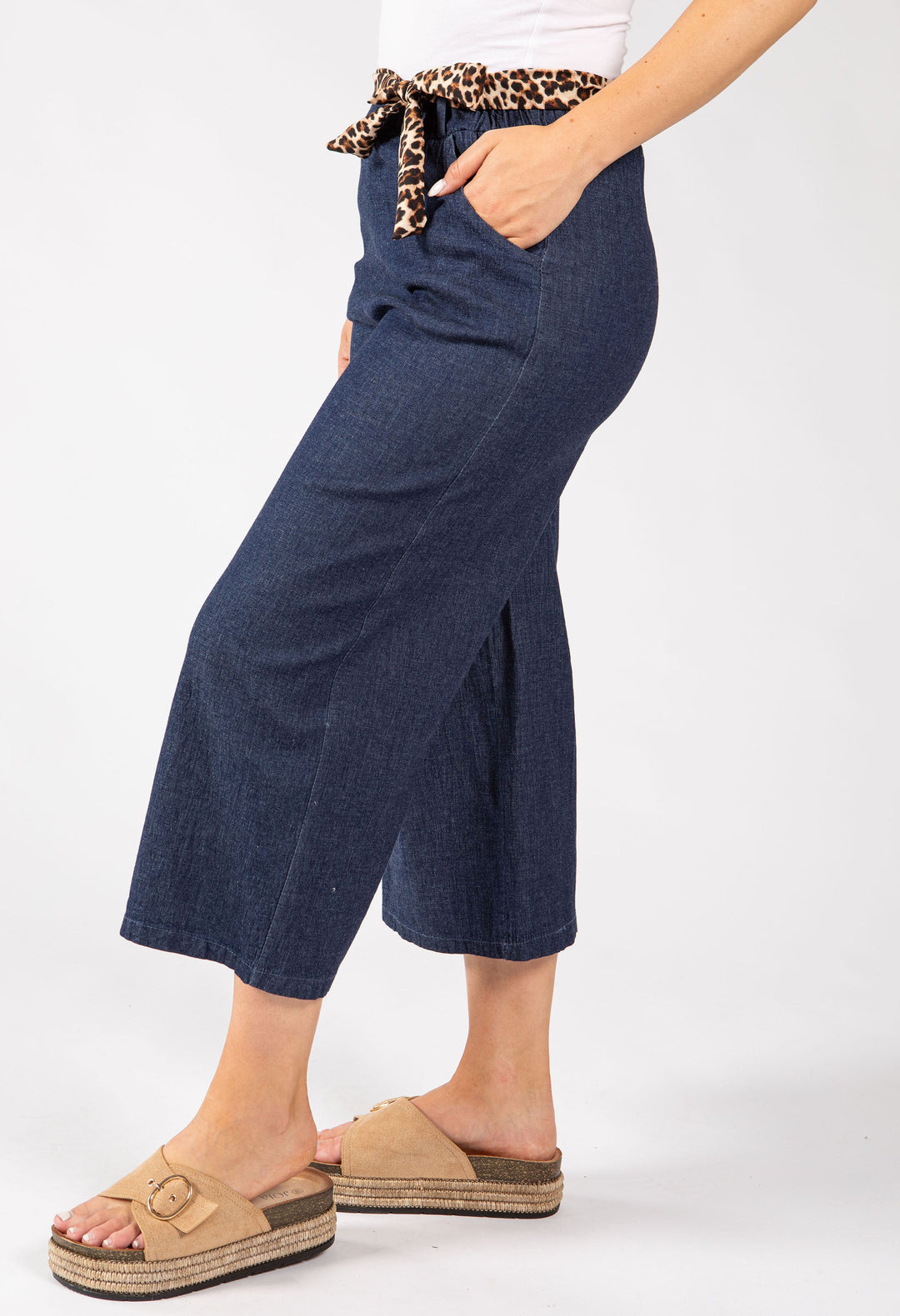Pull On Denim Culotte