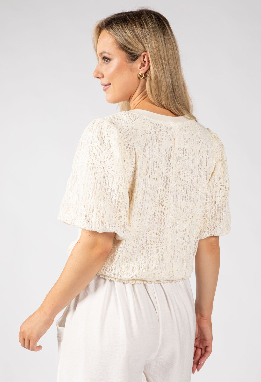 Floral Crochet Knit Top