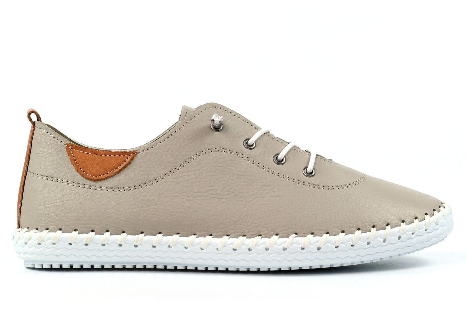 St Ives Leather Plimsoll