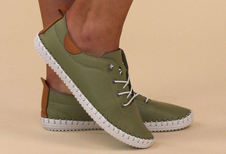 St Ives Leather Plimsoll