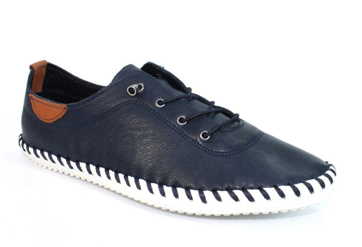 St Ives Leather Plimsoll