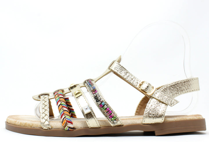 Metallic Multi Strap Sandal