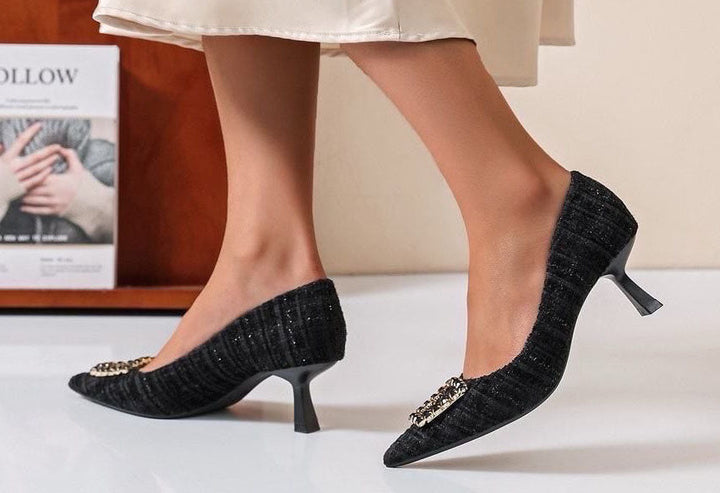 Tweed Look Heel