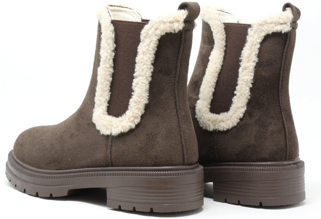 Teddy Trim Chelsea Boots