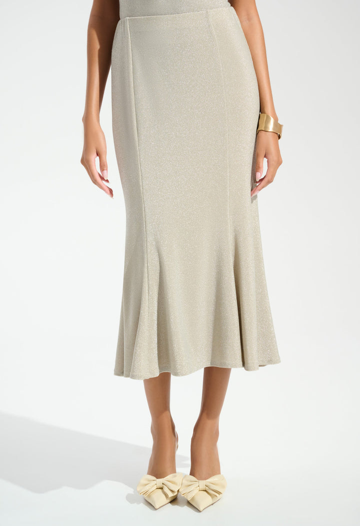 Ruched Midi Flared Skirt