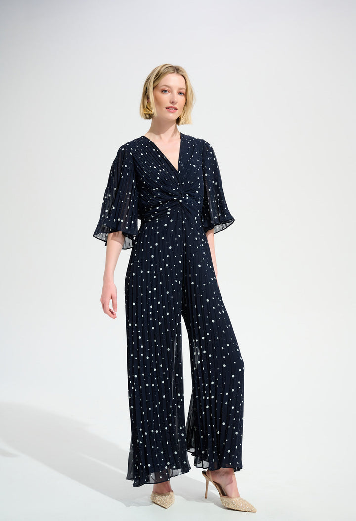 Polka-dot Belted Jumpsuit