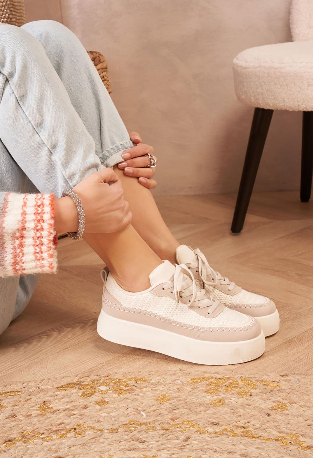 Crochet Detail Platform Trainer
