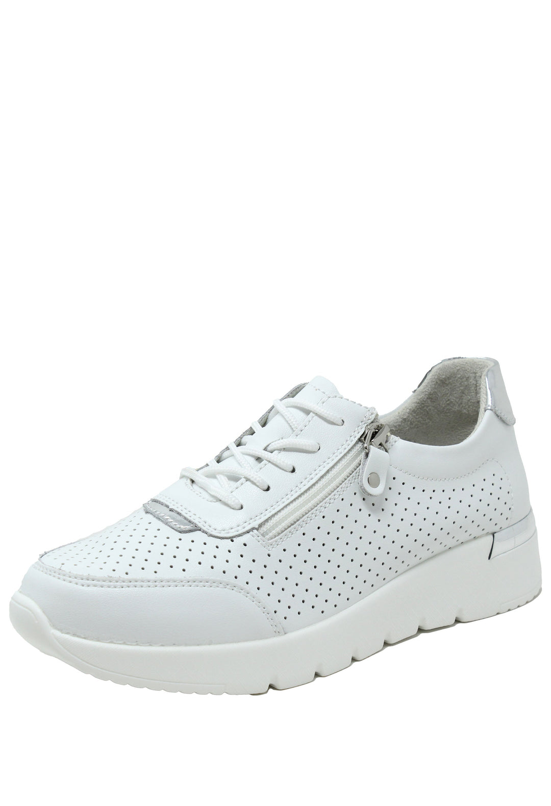 Laser Cut White Trainer
