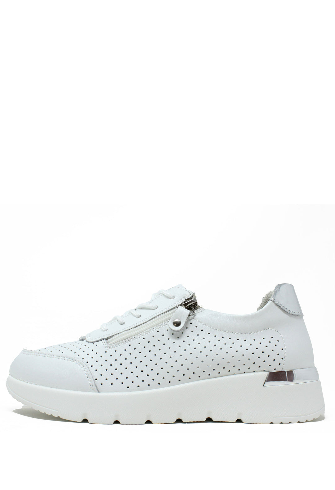 Laser Cut White Trainer