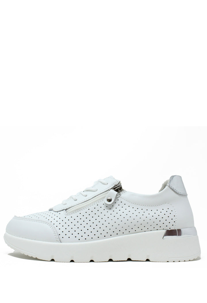 Laser Cut White Trainer