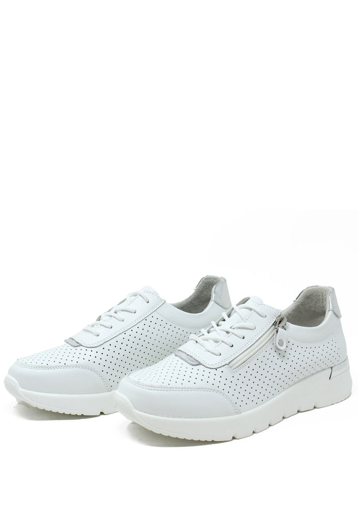 Laser Cut White Trainer