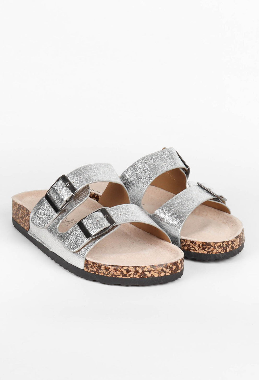 Soft Metallic Double Strap Sandal