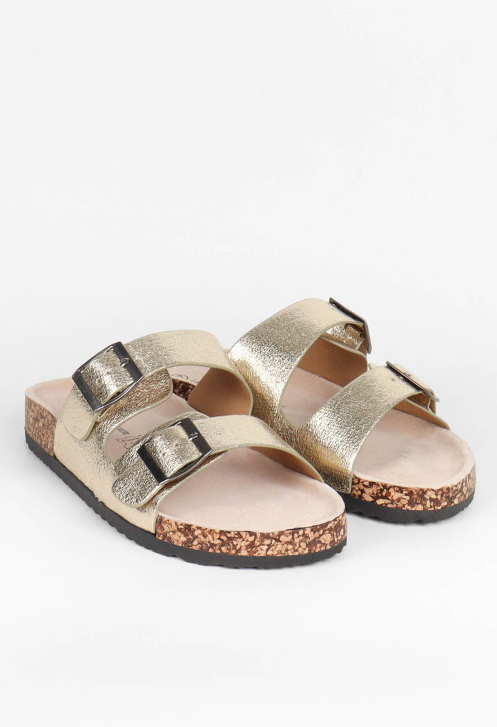 Soft Metallic Double Strap Sandal