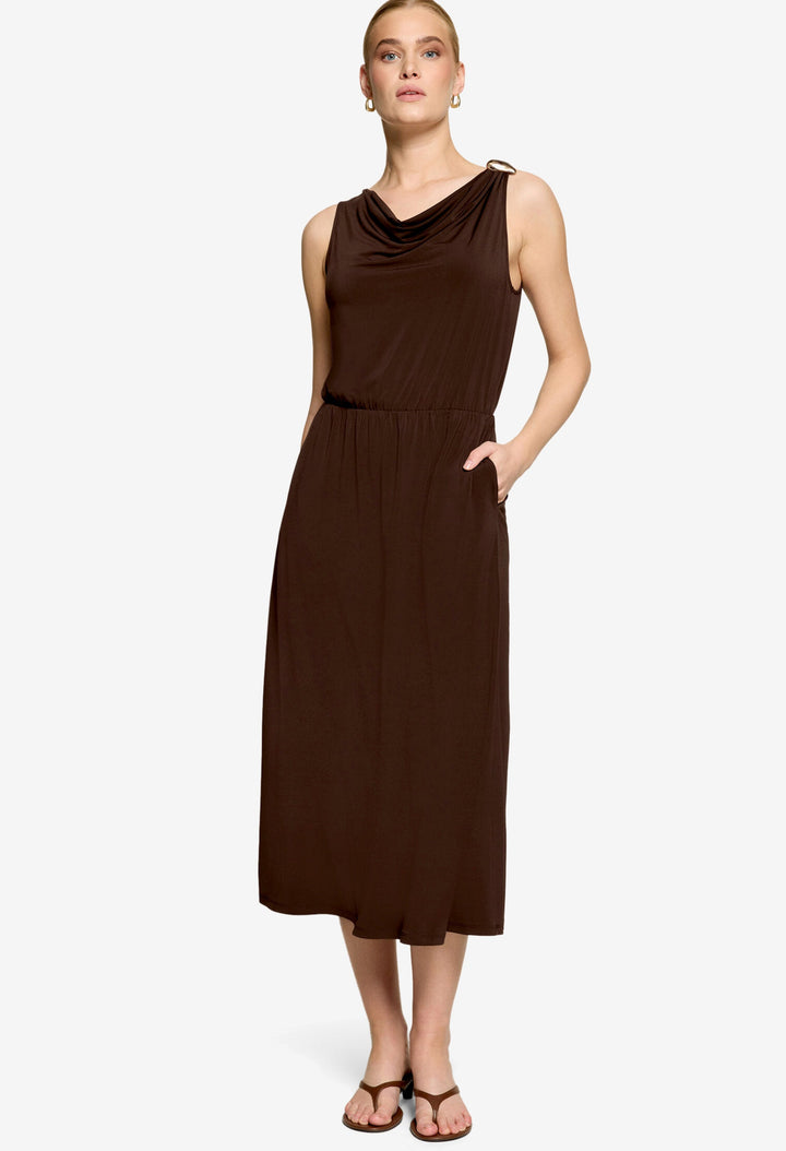 Soft Cowl Neck Midi Dress